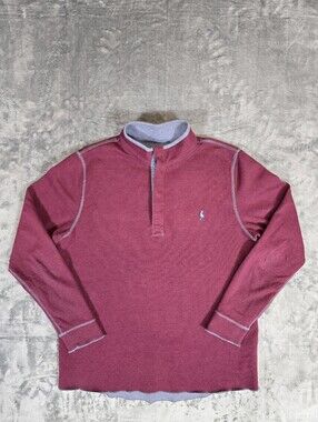 Tailorbyrd 1/4 Button Up Golf Sweatshirt Size Medium Burgundy